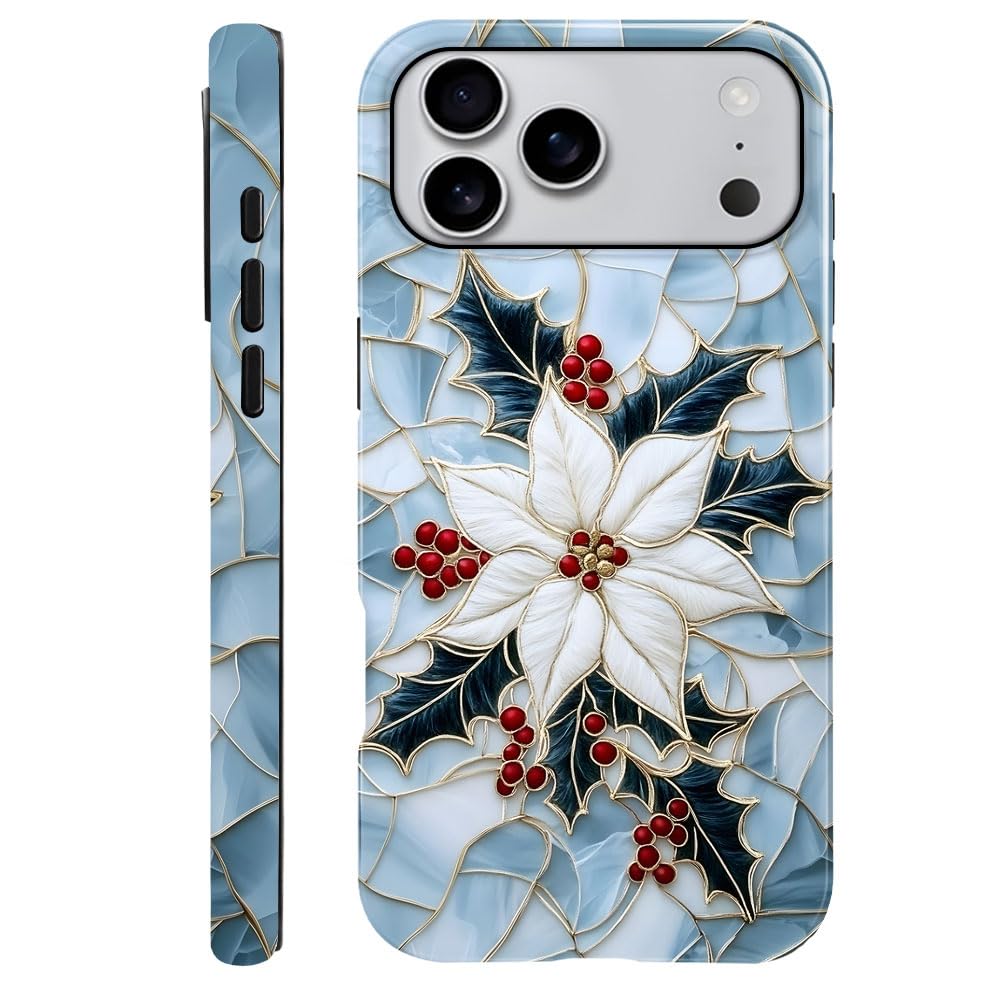 DAIZAG Case Compatible with iPhone 17,Glossy Durable Shock Protection Cover for Girl Women,Christmas Tree Snowflake Pattern