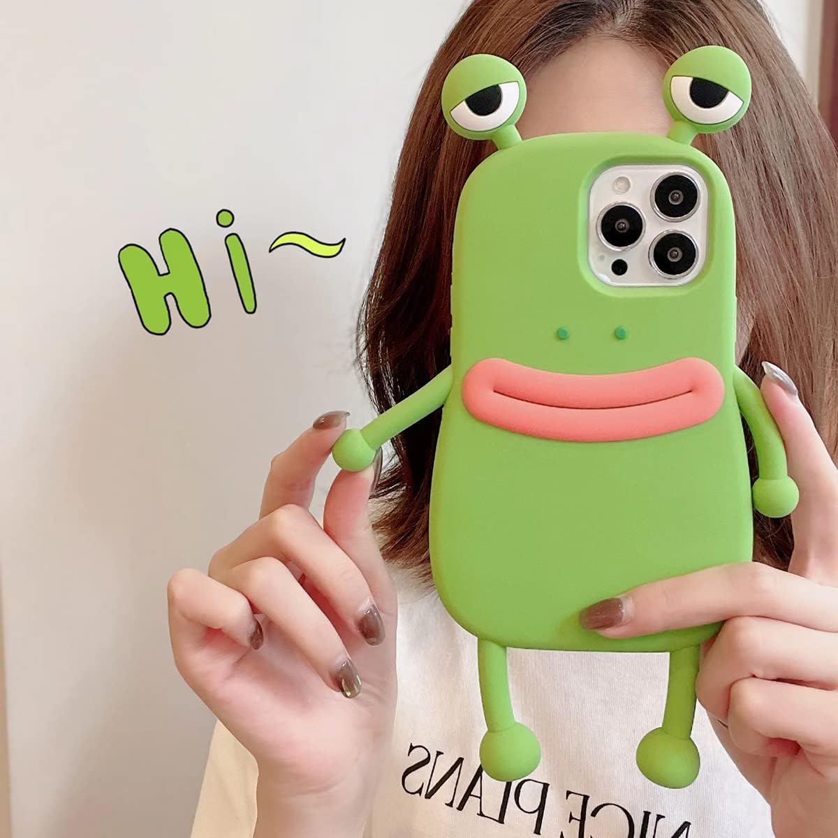 Yatchen Ugly Case Compatible with iPhone 15 Pro Max, Kawaii Phone Case 3D Cartoon Cute Frog Soft Silicone Unique Fun Cover Slim Fit Anti-Drop Protector for Women Girls Green