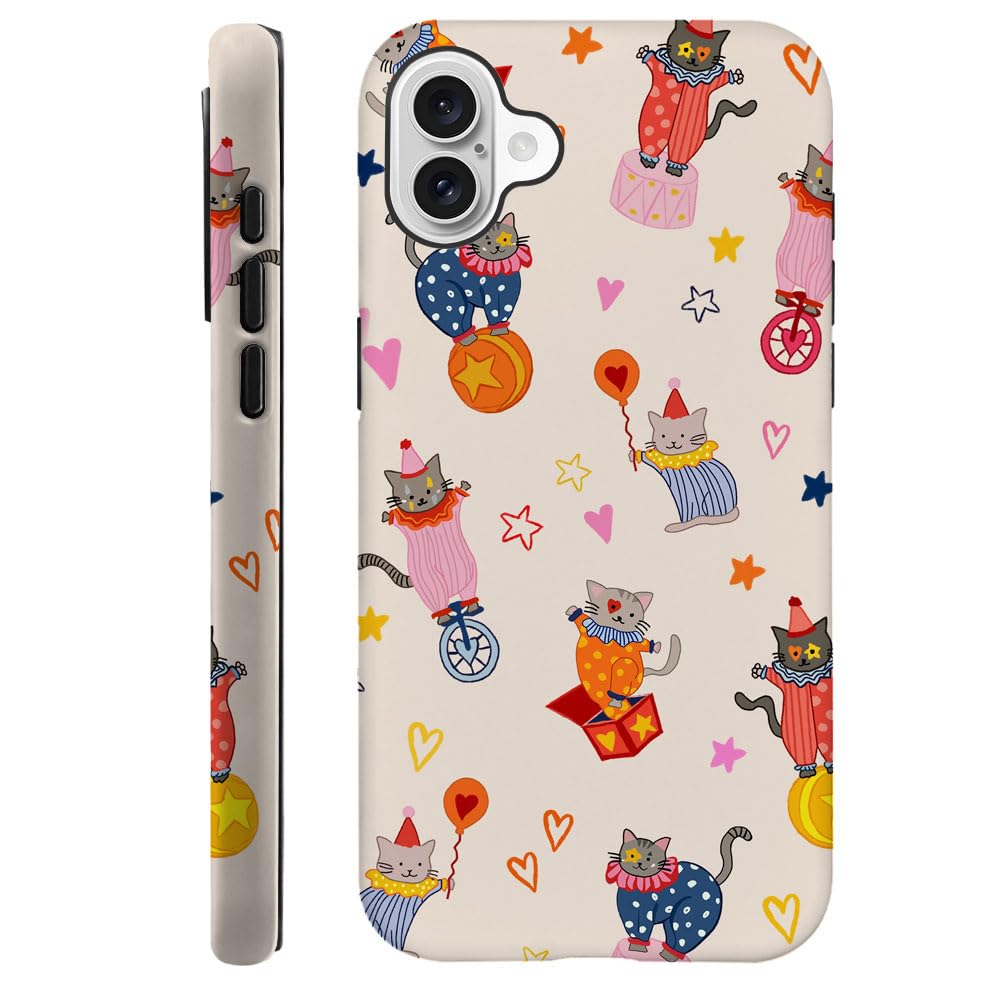 Case for iPhone 17 Pro - [Drop Protection Phone Cover] - Hybrid Case for Girl Women - Cute Cat Playful