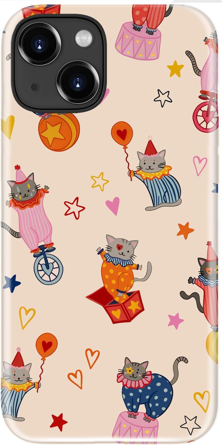 DEENAKIN for iPhone 14/iPhone 13 Case,Cute Floral,Trendy Preppy Y2K Designs | Compatible with Magsafe, Dual-Layer Hard Shell + Silicone, Slim Fit Phone Cover with Flower for Women Girls