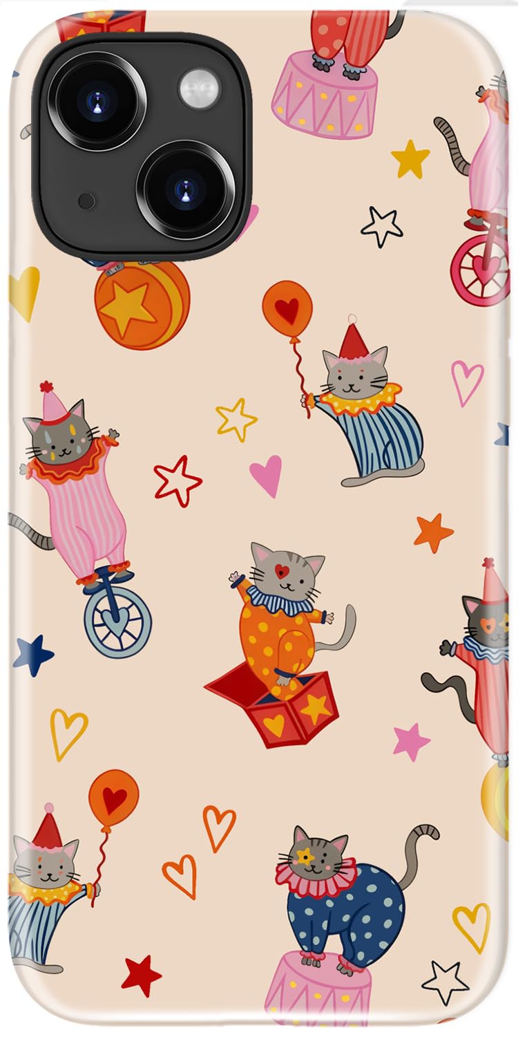 DEENAKIN for iPhone 14/iPhone 13 Case,Cute Floral,Trendy Preppy Y2K Designs | Compatible with Magsafe, Dual-Layer Hard Shell + Silicone, Slim Fit Phone Cover with Flower for Women Girls