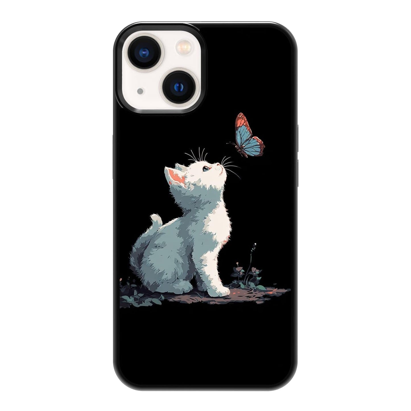 Black Cat Indoor Jungle Potted Plants Bookshelf Dark Green Botanical Urban Forest Phone Case, Shockproof Protective Cover for iPhone 11 12 13 14 15 16 17 Pro Max Plus Mini XR 7 8 SE