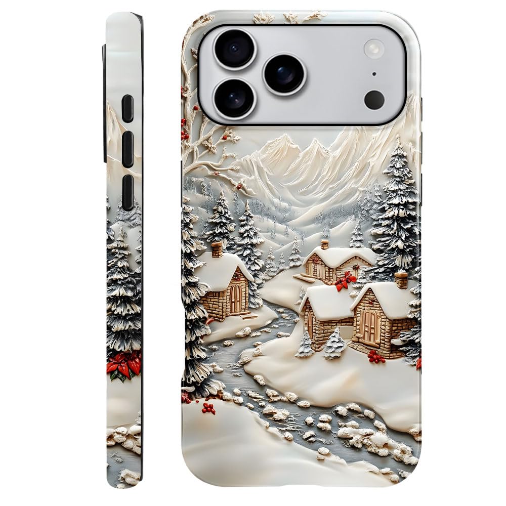DAIZAG Case Compatible with iPhone 17,Glossy Durable Shock Protection Cover for Girl Women,Christmas Tree Snowflake Pattern