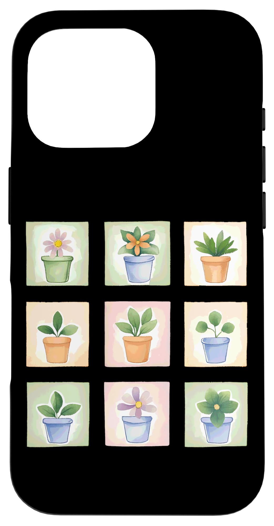 Potted Plant Flower Grid Nature Home Decor Case for iPhone 16