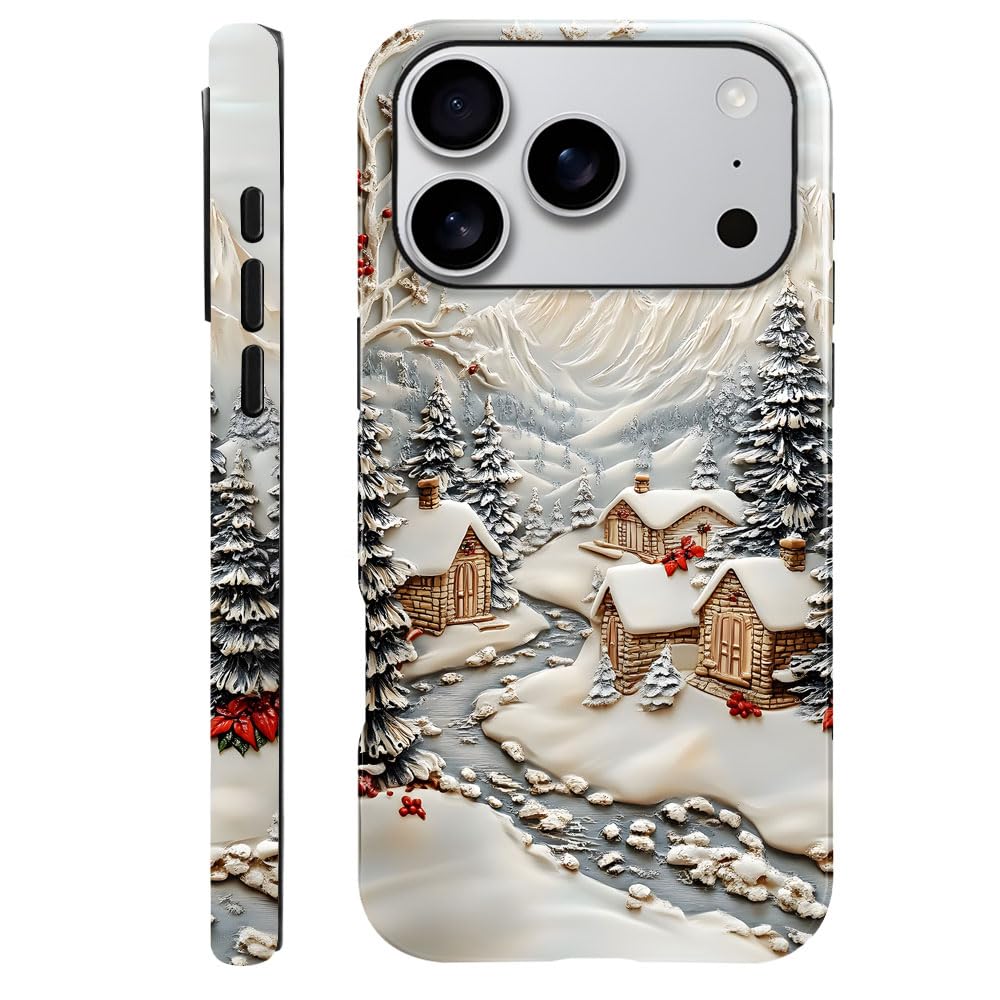 DAIZAG Case Compatible with iPhone 17,Glossy Durable Shock Protection Cover for Girl Women,Christmas Tree Snowflake Pattern