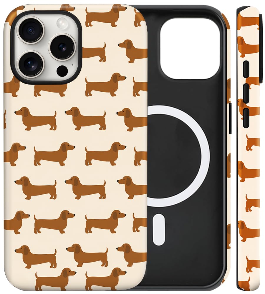Magnetic for iPhone 13/14 Case Cute Cat Phone Case, Apricot | Shockproof Slim TPU and Hard PC Protective Phone Cover Compatible with MagSafe Designed for Women Girls Gift