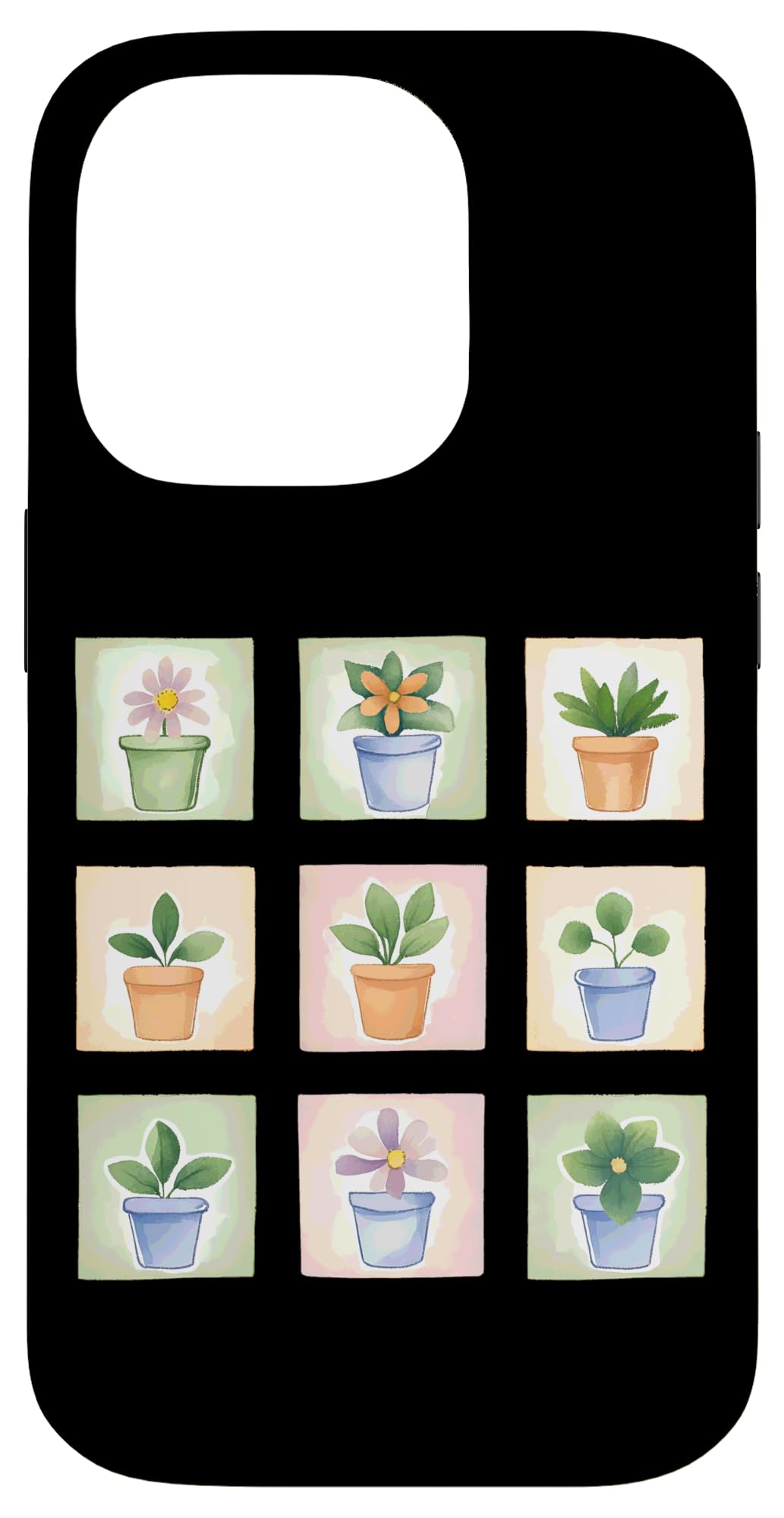 Potted Plant Flower Grid Nature Home Decor Case for iPhone 16