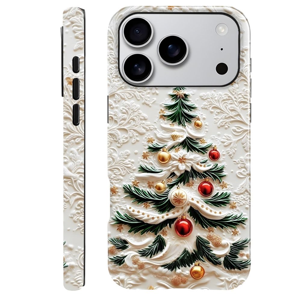 DAIZAG Case Compatible with iPhone 17,Glossy Durable Shock Protection Cover for Girl Women,Christmas Tree Snowflake Pattern