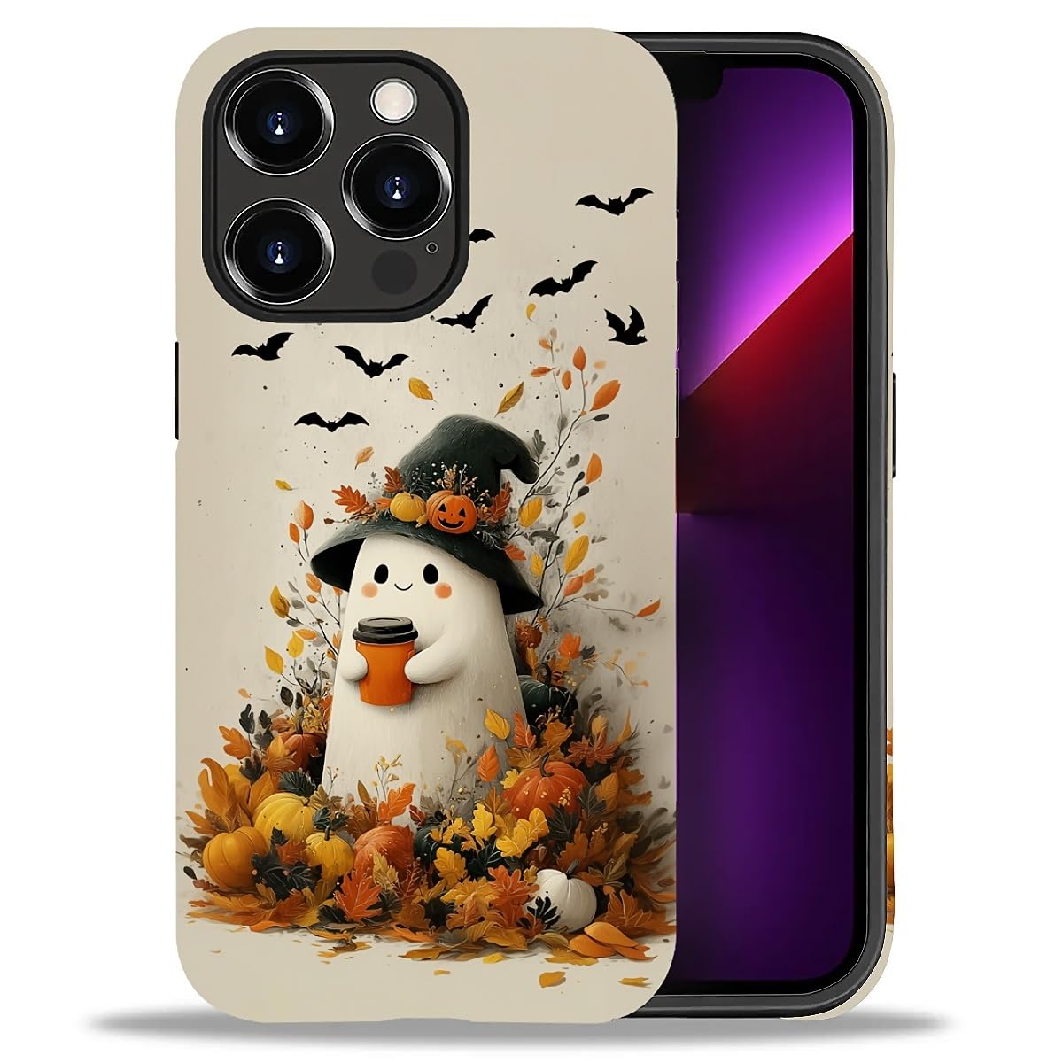 Case for iPhone 17,Drop Protection Hybrid 2-Layer Hard Phone Cover-Vintage Christmas Stamps Collage