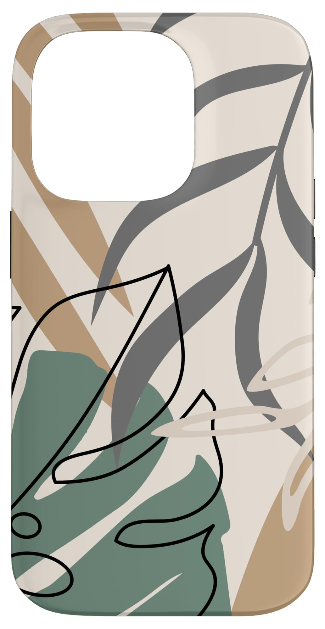 Tropical Botanical Beige Brown Exotic Minimalist Abstract Case for iPhone 15