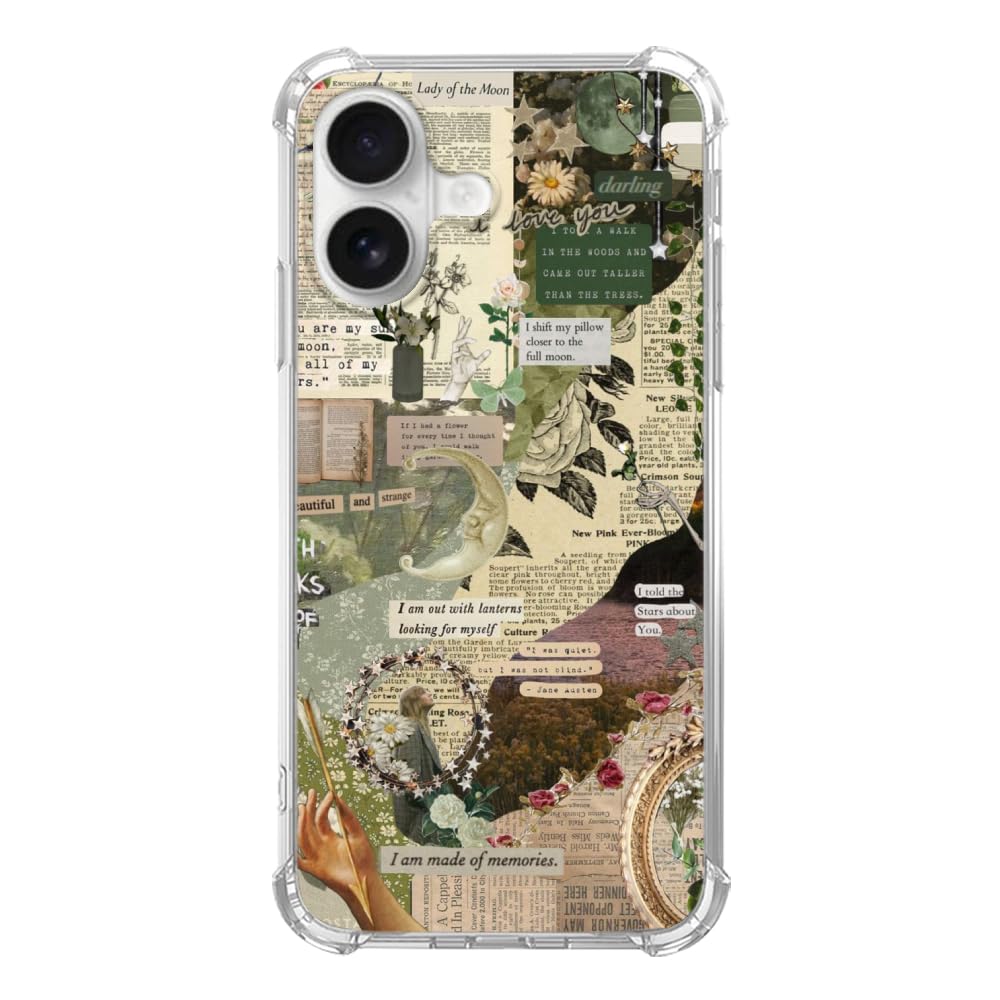 Aesthetic Christmas Collage Phone Case for iPhone 16, Christmas Wreath Gingerbread Phone Case for iPhone 16