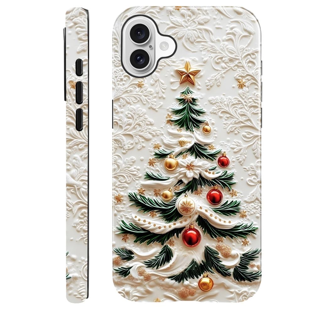 DAIZAG Case Compatible with iPhone 17,Glossy Durable Shock Protection Cover for Girl Women,Christmas Tree Snowflake Pattern