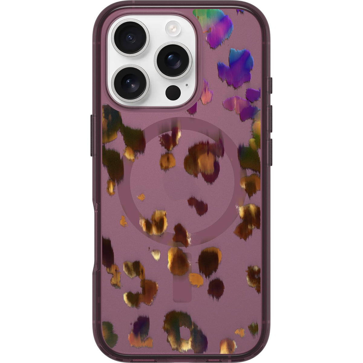 OtterBox iPhone 16 Pro Symmetry Series Clear Case - Pink Leopard Print | Snaps to MagSafe, Ultra-Sleek, Raised Edges Protect Camera & Screen, Ultra-Thin, Sleek iPhone Case