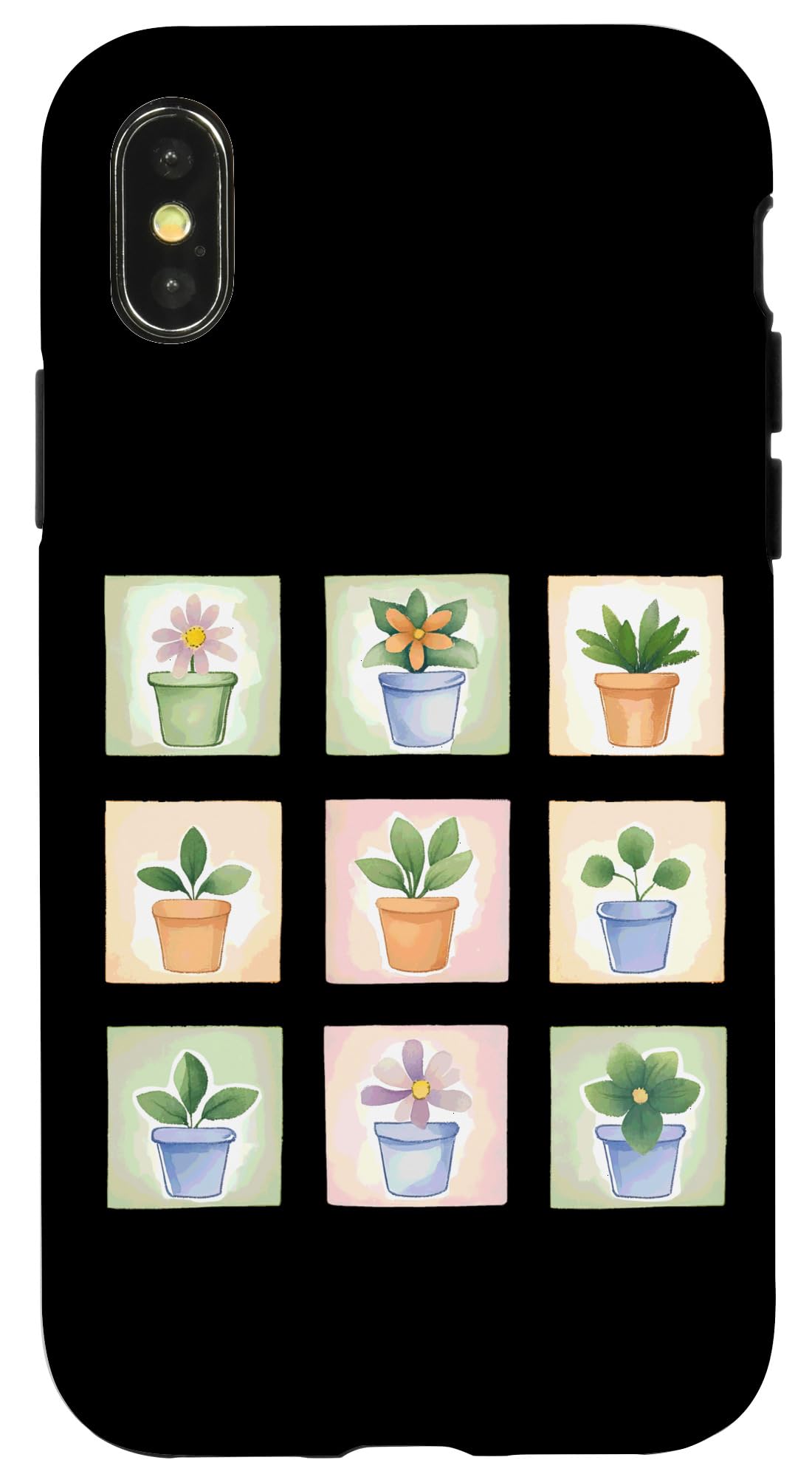Potted Plant Flower Grid Nature Home Decor Case for iPhone 16
