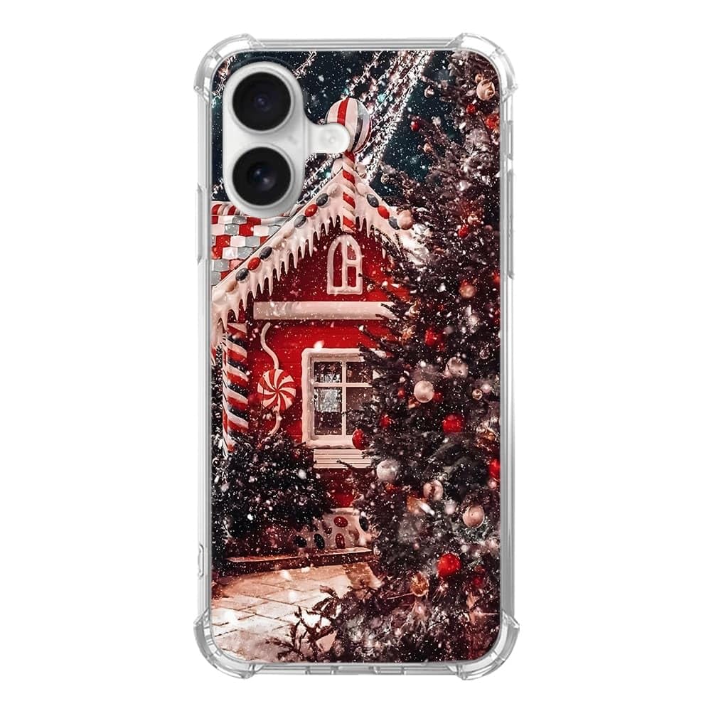 Pink Christmas Pattern Case for iPhone 16, Cute Reindeer, Trendy Cool Soft TPU Bumper Cover Case for iPhone 16