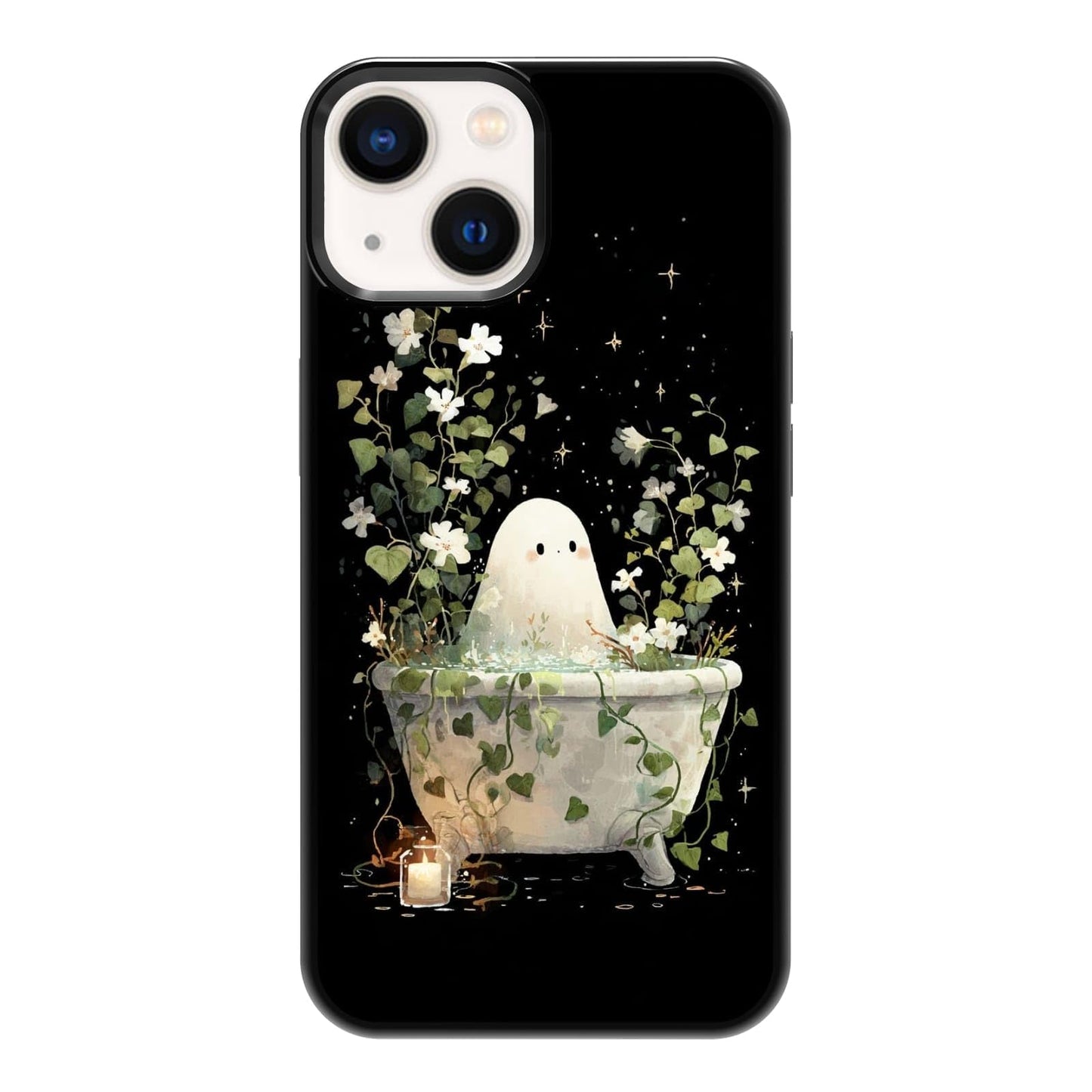 Black Cat Indoor Jungle Potted Plants Bookshelf Dark Green Botanical Urban Forest Phone Case, Shockproof Protective Cover for iPhone 11 12 13 14 15 16 17 Pro Max Plus Mini XR 7 8 SE
