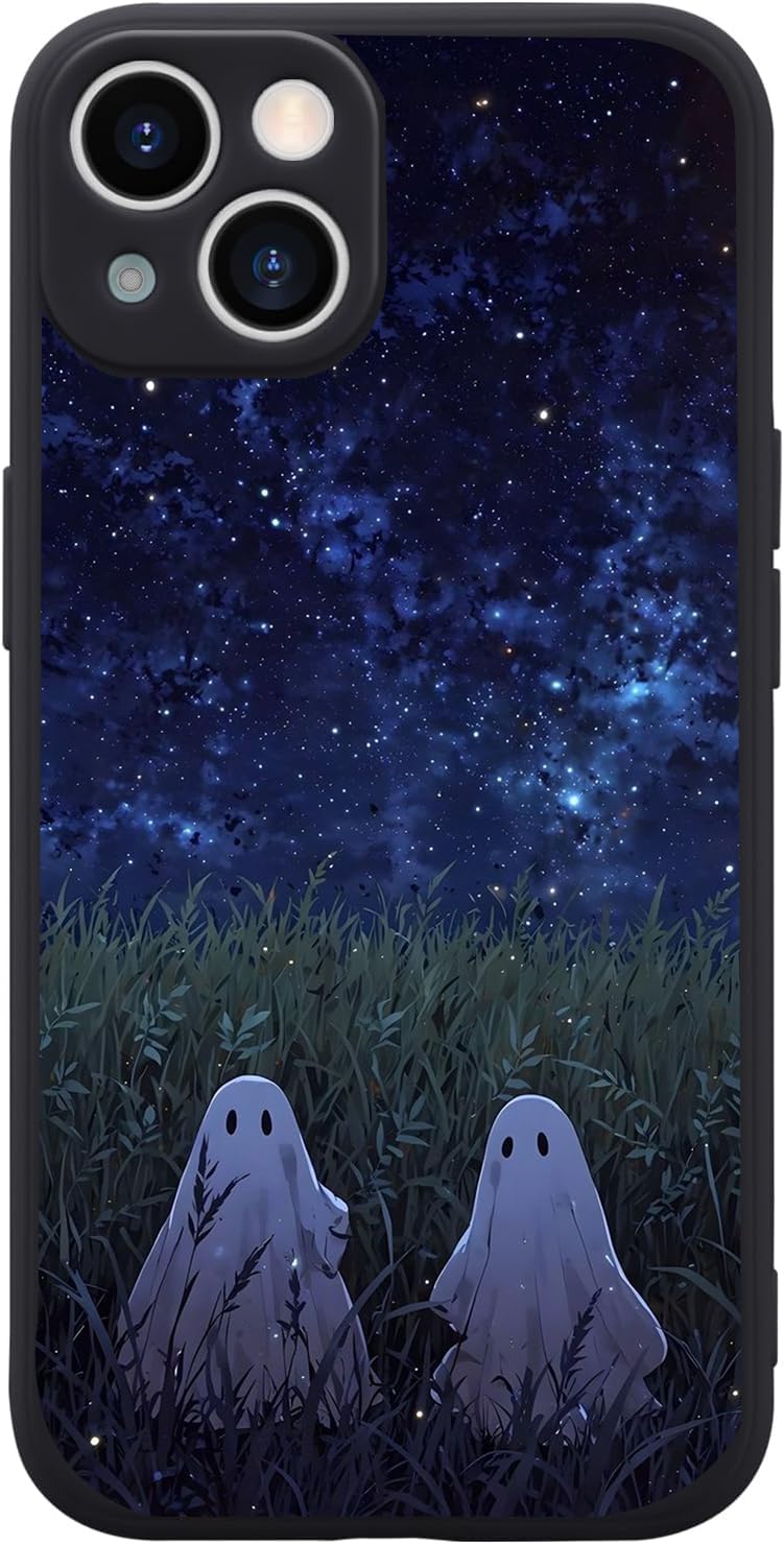 Funny Cat Case for iPhone 13, Cute Cartoon Black Cat Phone Case Cover Liquid Silicone Soft Gel Rubber Phone Cover with Microfiber Lining for iPhone 13