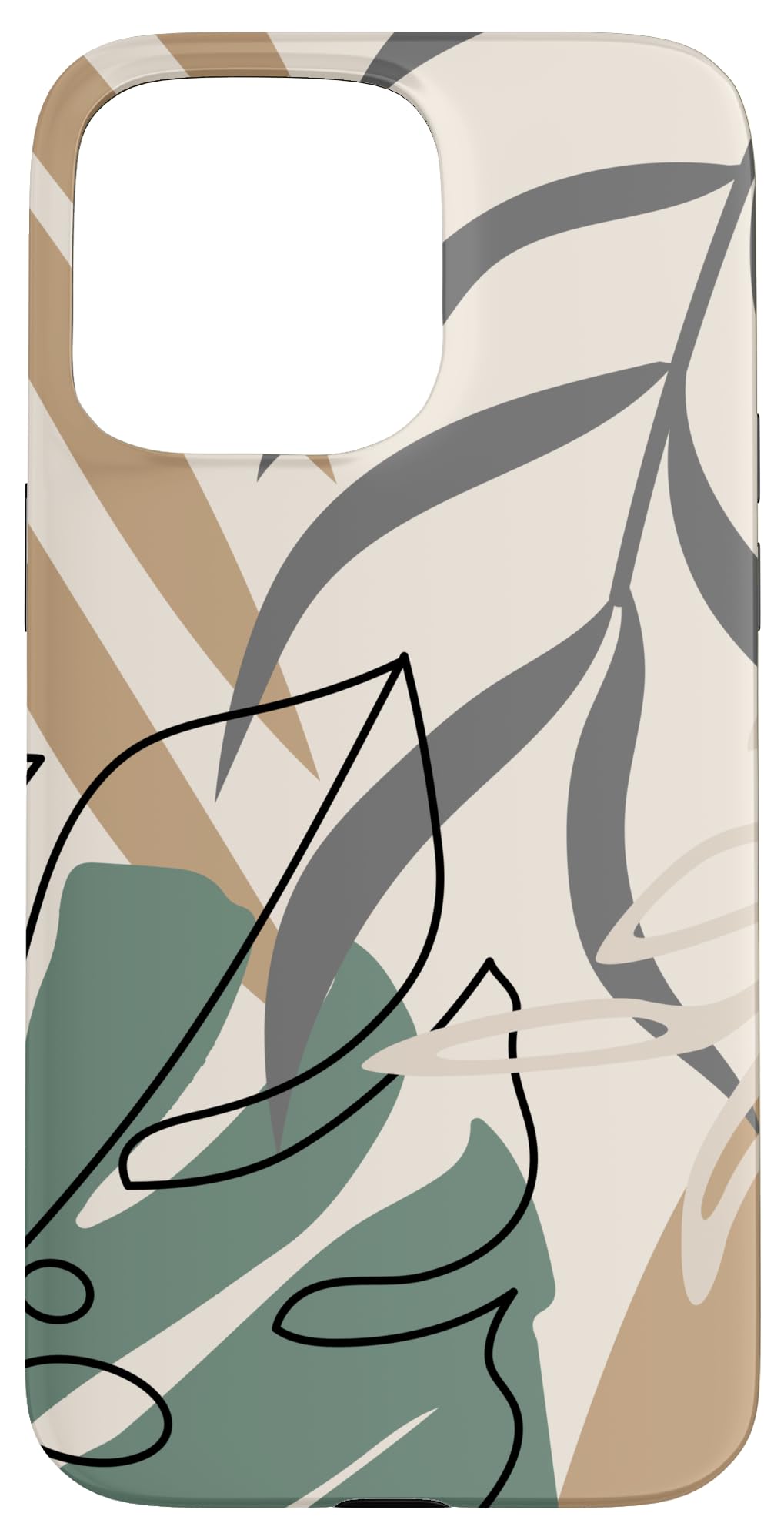 Tropical Botanical Beige Brown Exotic Minimalist Abstract Case for iPhone 15
