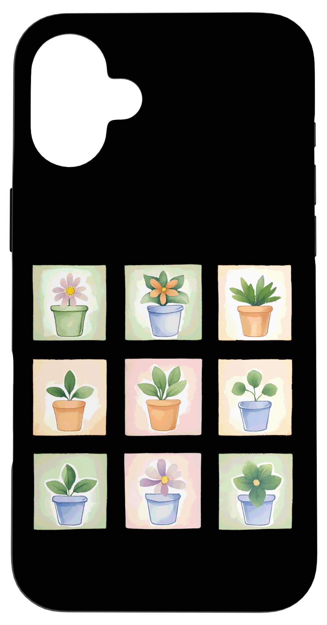 Potted Plant Flower Grid Nature Home Decor Case for iPhone 16