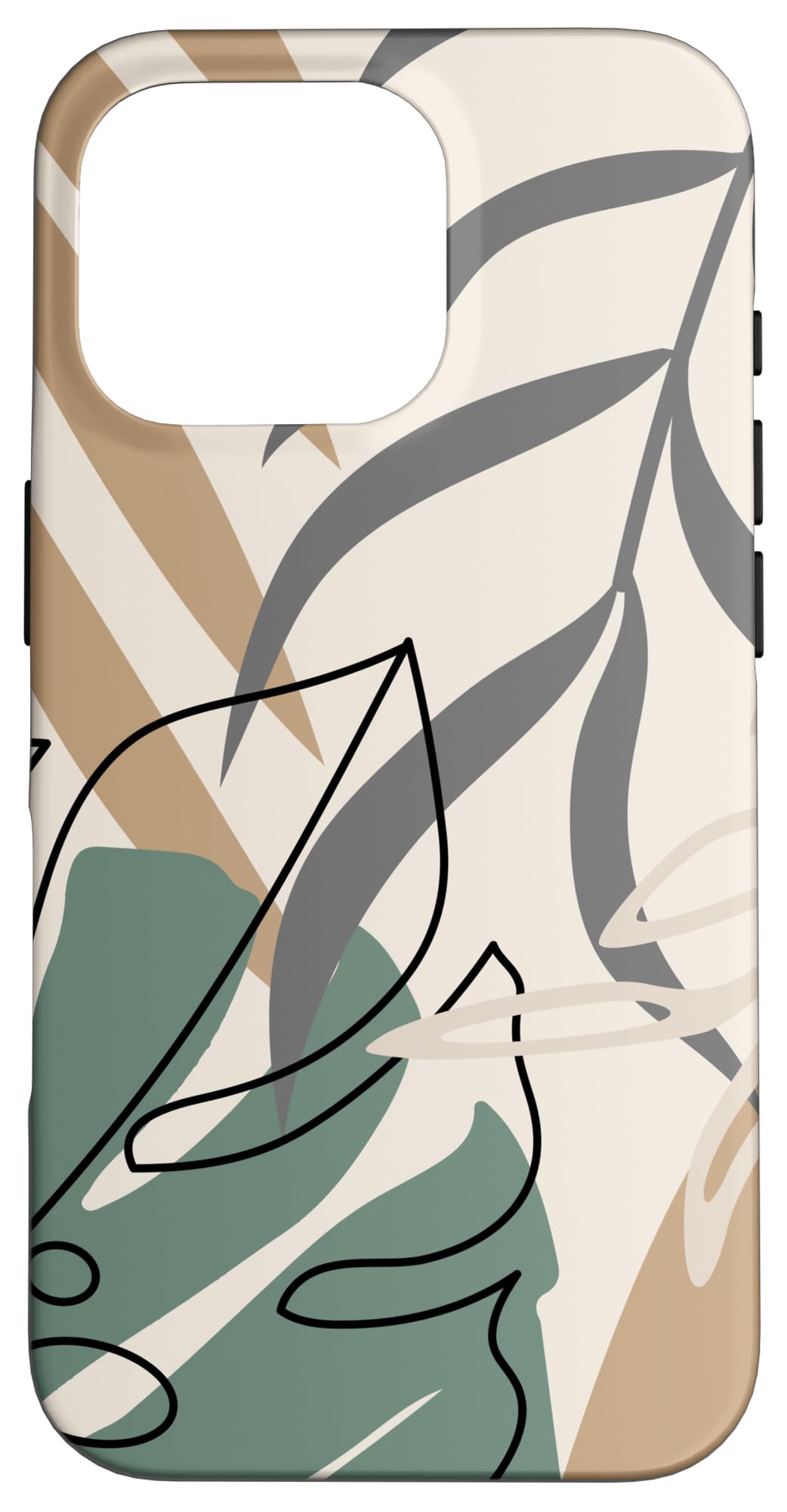 Tropical Botanical Beige Brown Exotic Minimalist Abstract Case for iPhone 15