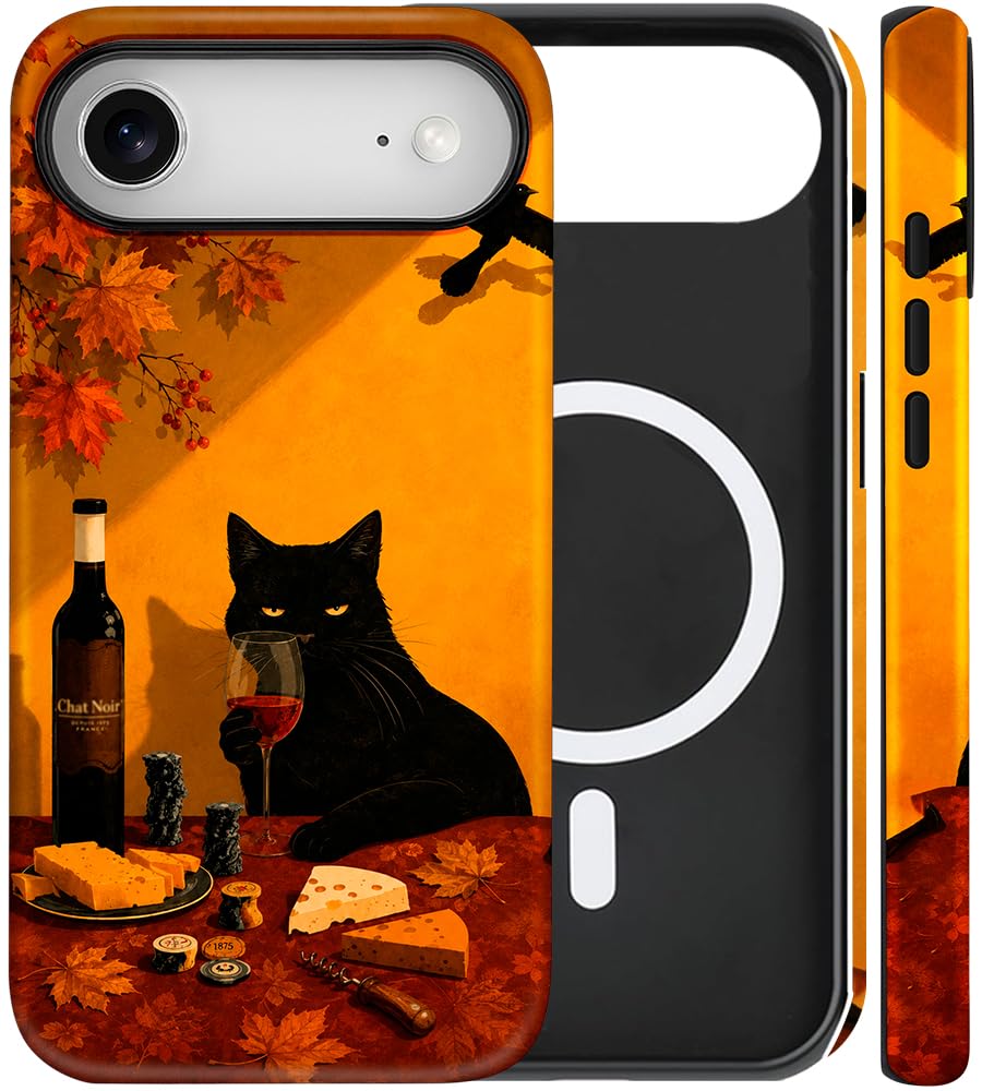 Magnetic for iPhone 13/14 Case Cute Cat Phone Case, Apricot | Shockproof Slim TPU and Hard PC Protective Phone Cover Compatible with MagSafe Designed for Women Girls Gift