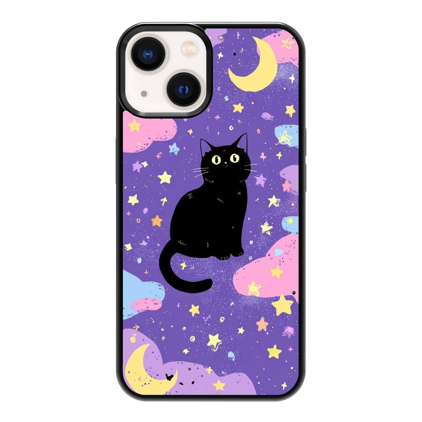 Black Cat Indoor Jungle Potted Plants Bookshelf Dark Green Botanical Urban Forest Phone Case, Shockproof Protective Cover for iPhone 11 12 13 14 15 16 17 Pro Max Plus Mini XR 7 8 SE