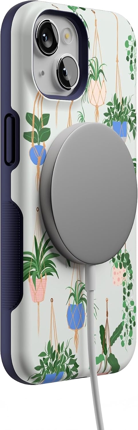 Casely iPhone 14 Case | Hanging Around | Potted Plants Floral | Bold Protective Design | Compatible with MagSafe