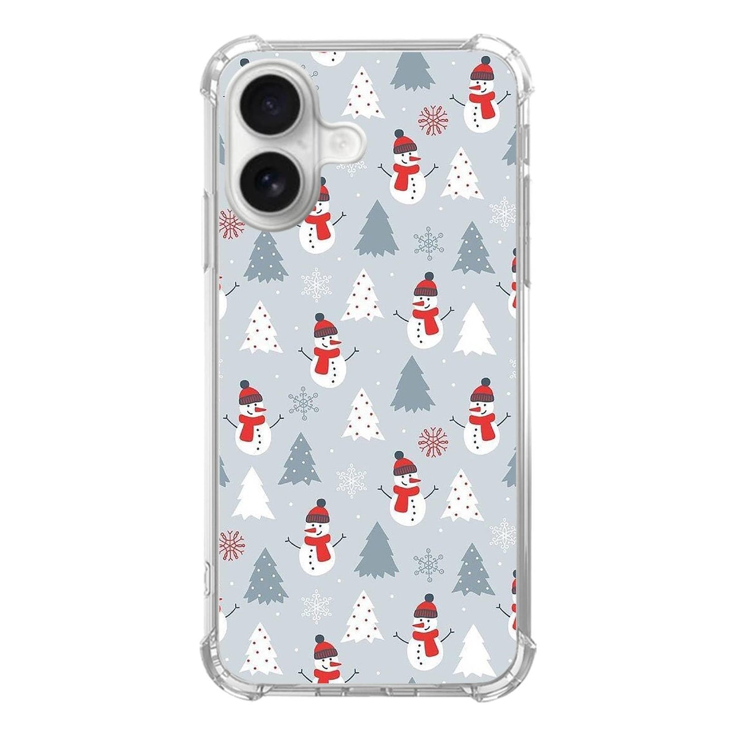 Christmas Snowflakes Pattern Phone Case Compatible with iPhone 17，Red Christmas Falling Snowflake Cool Trendy TPU Bumper Protective Cover Case for iPhone 17
