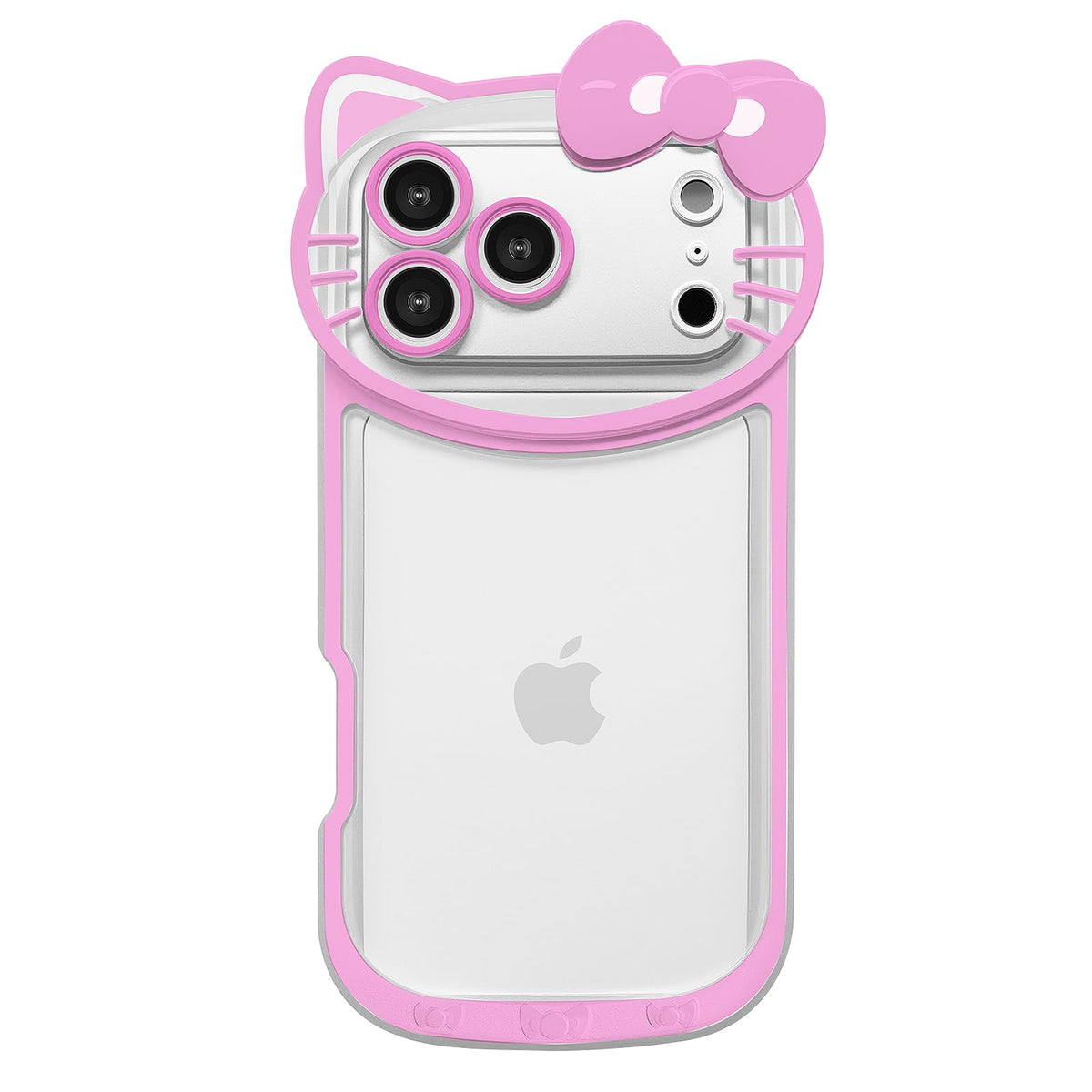 Compatible with iPhone 17 Pro Max Clear Case, Cute Cat Case for Women Girls Kids Cartoon Design Case Cover Shell Slim Soft Protective Case with Camera Lens for iPhone 17 Pro Max, Pink
