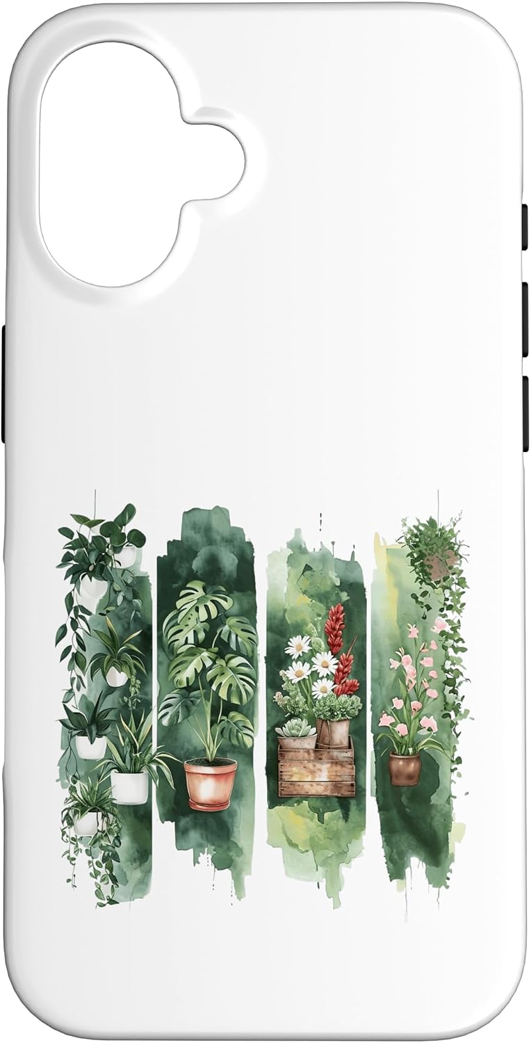 Watercolor Potted Houseplants Botanical Art Case for iPhone 16