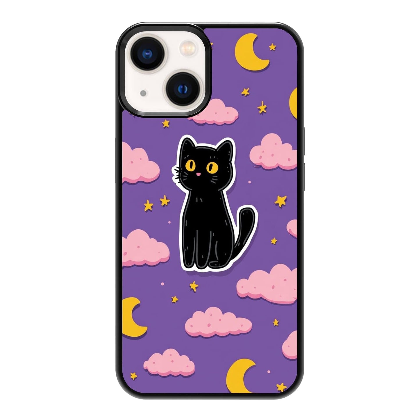 Black Cat Indoor Jungle Potted Plants Bookshelf Dark Green Botanical Urban Forest Phone Case, Shockproof Protective Cover for iPhone 11 12 13 14 15 16 17 Pro Max Plus Mini XR 7 8 SE