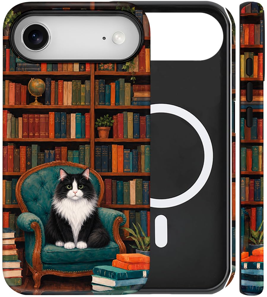 Magnetic for iPhone 13/14 Case Cute Cat Phone Case, Apricot | Shockproof Slim TPU and Hard PC Protective Phone Cover Compatible with MagSafe Designed for Women Girls Gift