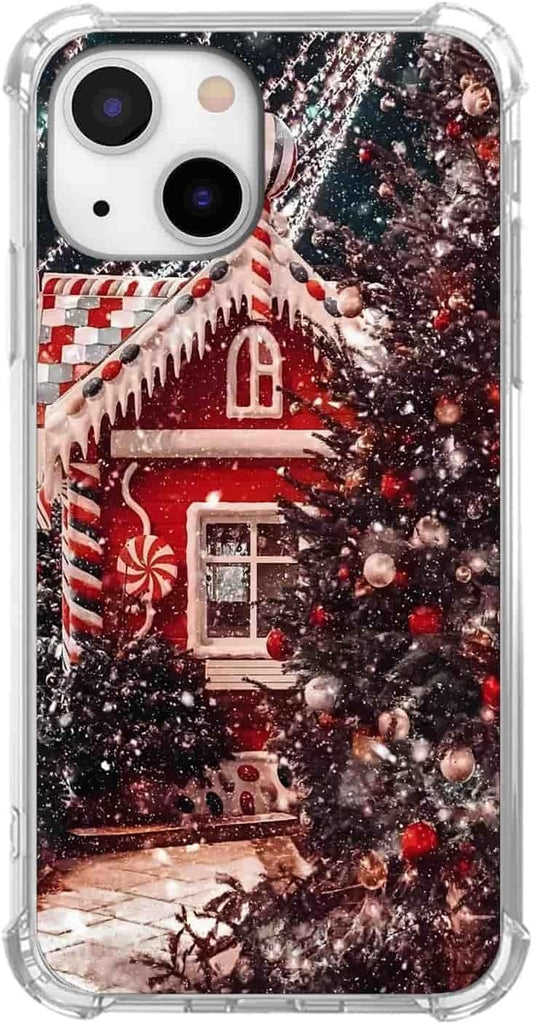Winter Wonderland Christmas Case for iPhone 15,Snowfall Christmas Cottage, Trendy Cool Soft TPU Bumper Cover for iPhone 15