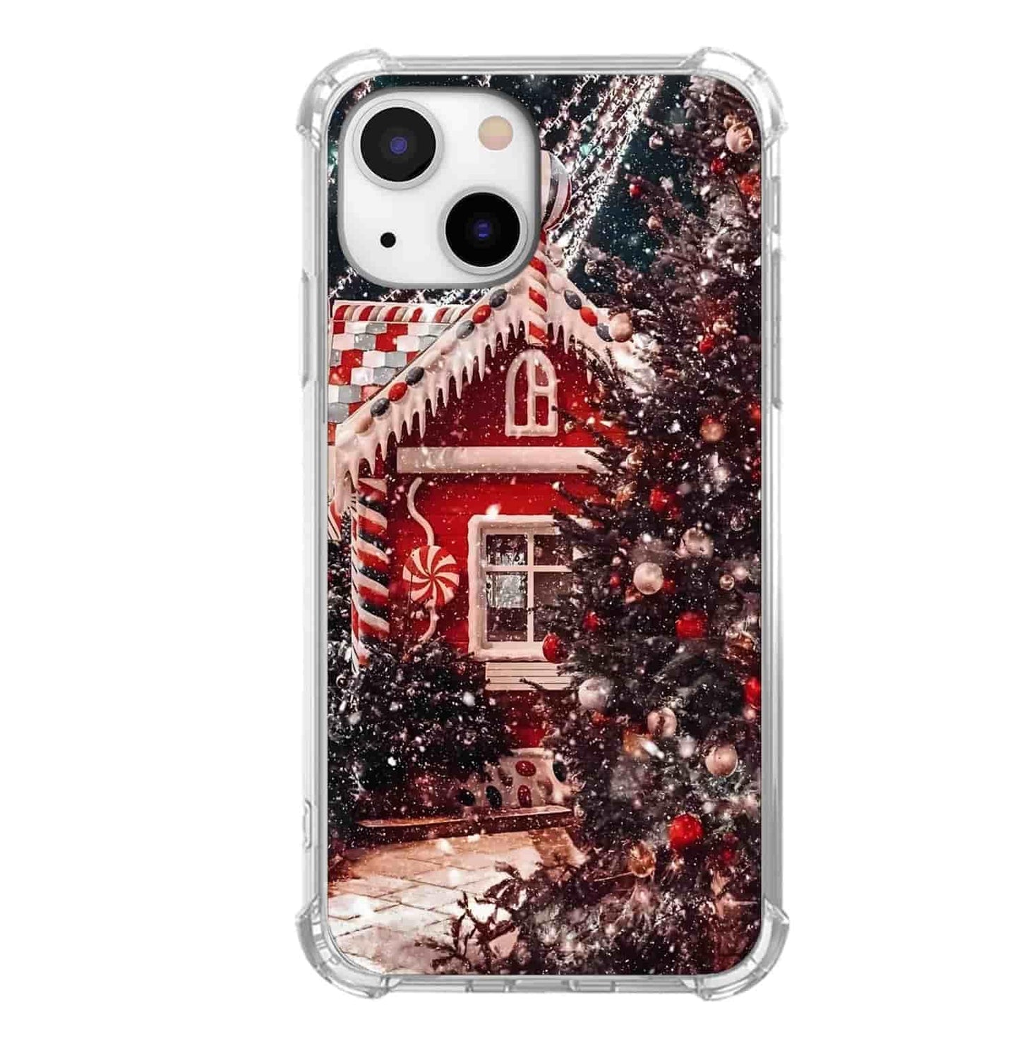 Winter Wonderland Christmas Case for iPhone 15,Snowfall Christmas Cottage, Trendy Cool Soft TPU Bumper Cover for iPhone 15