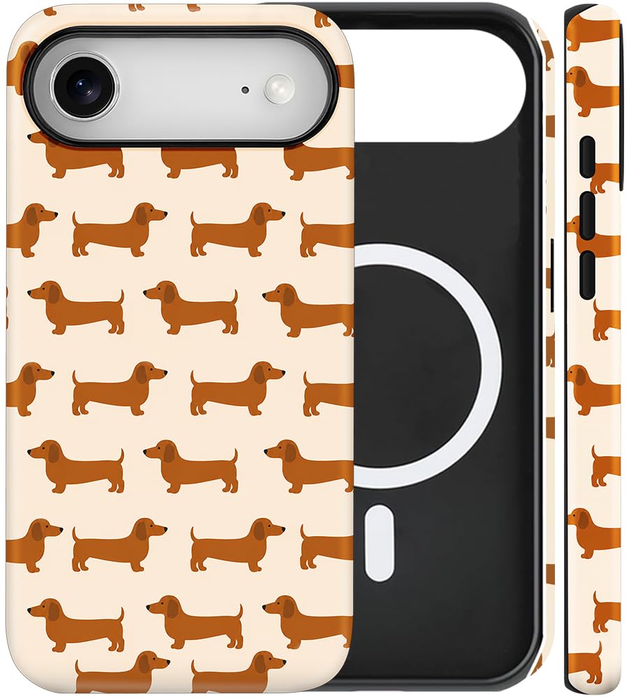 Magnetic for iPhone 13/14 Case Cute Cat Phone Case, Apricot | Shockproof Slim TPU and Hard PC Protective Phone Cover Compatible with MagSafe Designed for Women Girls Gift