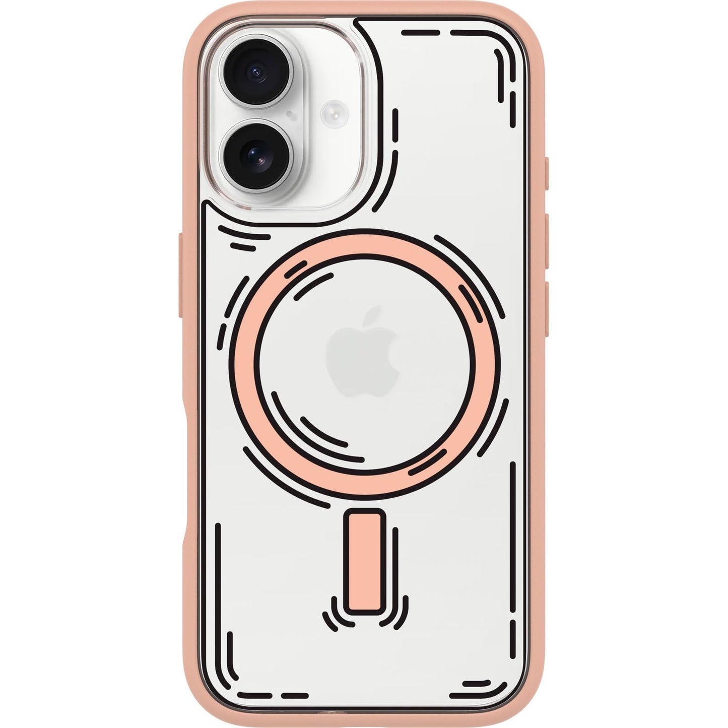 OtterBox iPhone 16 Pro Symmetry Series Clear Case - Pink Leopard Print | Snaps to MagSafe, Ultra-Sleek, Raised Edges Protect Camera & Screen, Ultra-Thin, Sleek iPhone Case