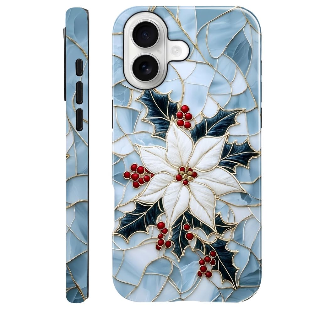 DAIZAG Case Compatible with iPhone 17,Glossy Durable Shock Protection Cover for Girl Women,Christmas Tree Snowflake Pattern