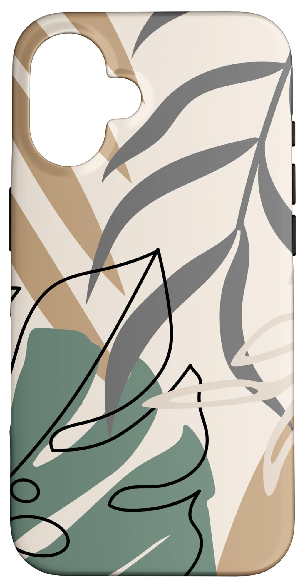 Tropical Botanical Beige Brown Exotic Minimalist Abstract Case for iPhone 15