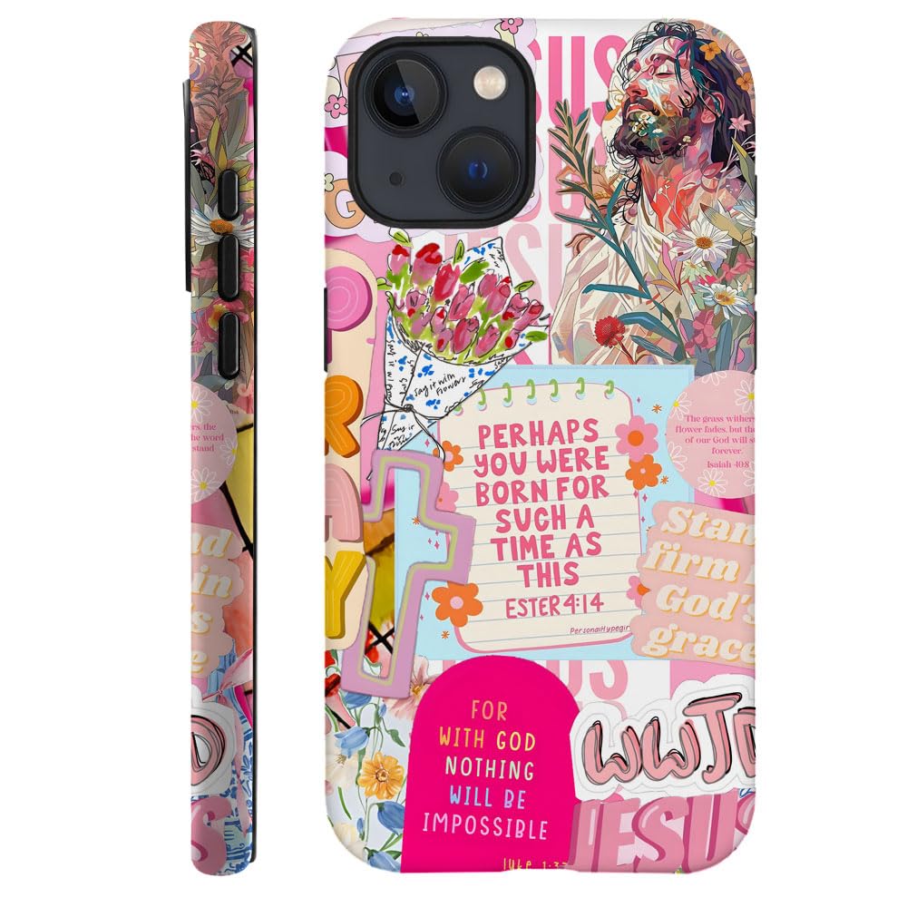 Compatible with iPhone 15 Pro,Durable & Shockproof Phone Case Cover Design - Christmas Retro Doodle