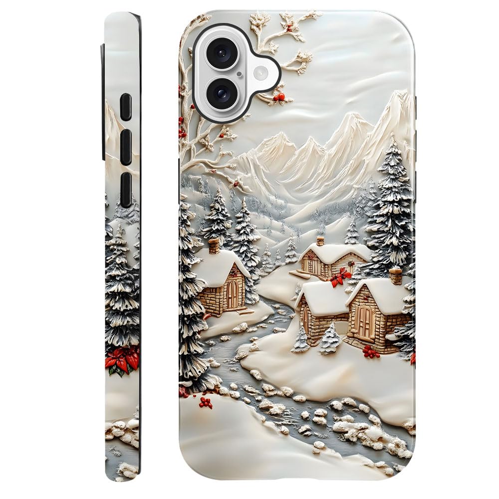 DAIZAG Case Compatible with iPhone 17,Glossy Durable Shock Protection Cover for Girl Women,Christmas Tree Snowflake Pattern