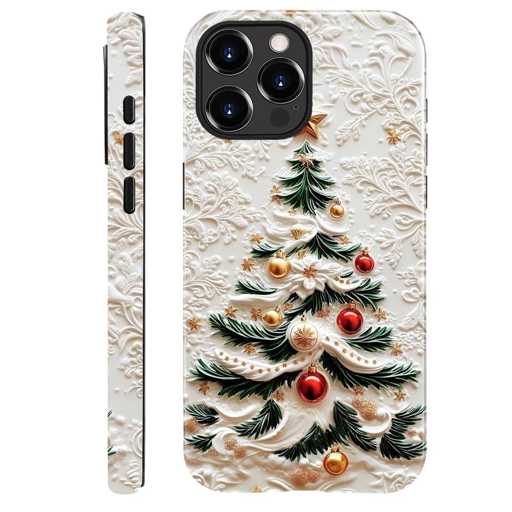 DAIZAG Case Compatible with iPhone 17,Glossy Durable Shock Protection Cover for Girl Women,Christmas Tree Snowflake Pattern