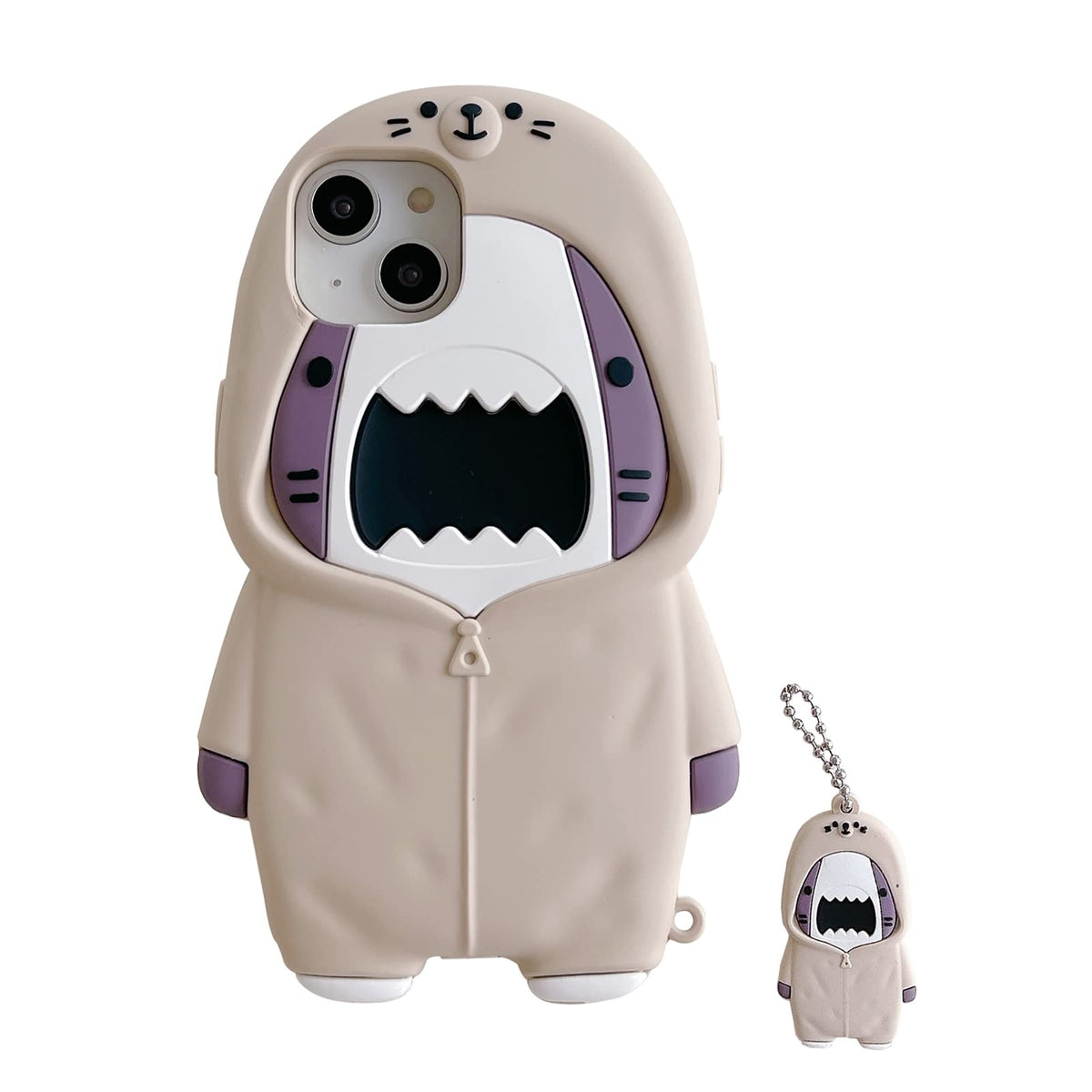 Funny 3D Silicone Case for iPhone 17 Pro Max,Cute Cartoon Black Mask Kawaii Phone Case for Women Girls Soft Rubber Bumper Cool Fun Cover for iPhone 17 Pro Max