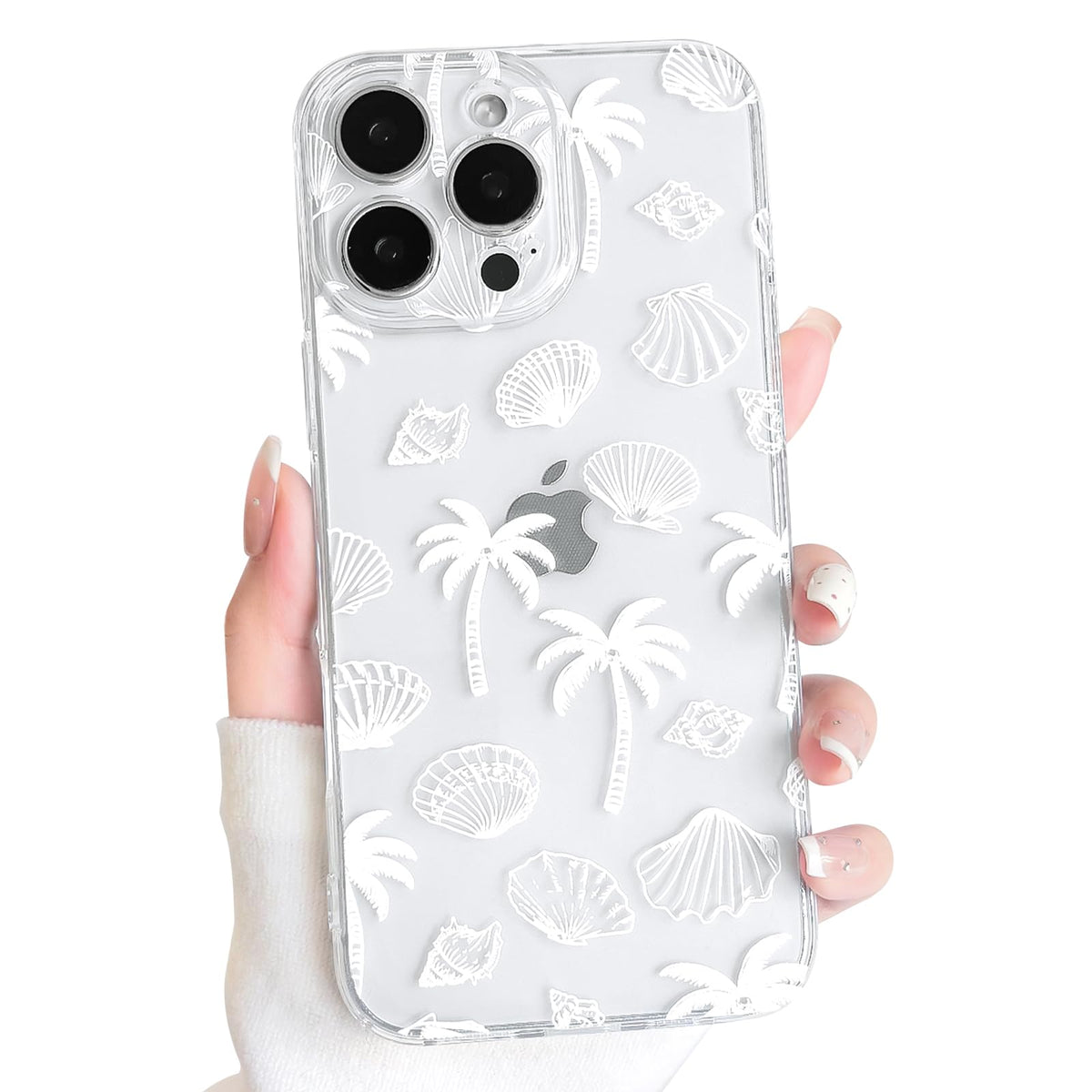 NITITOP Compatible with iPhone 16 Case Clear Sea - White Turtle | Cute, Shell whale ocean animal, For women men girls boys, Slim, Soft TPU, Shockproof