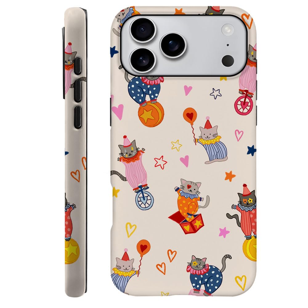 Case for iPhone 17 Pro - [Drop Protection Phone Cover] - Hybrid Case for Girl Women - Cute Cat Playful