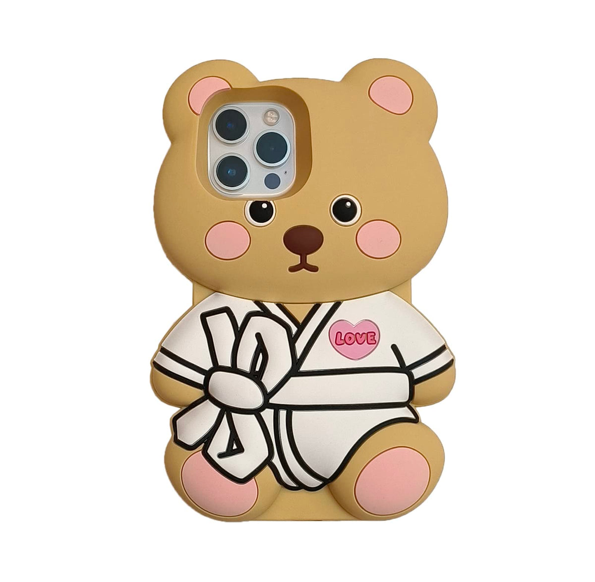 Soft Silicone Case Compatible with iPhone 11,Cute 3D Cartoon Taiyaki with Fish Keychain 3D Funny Kawaii Phone Cases Women Girls Shockproof Cover for iPhone 11