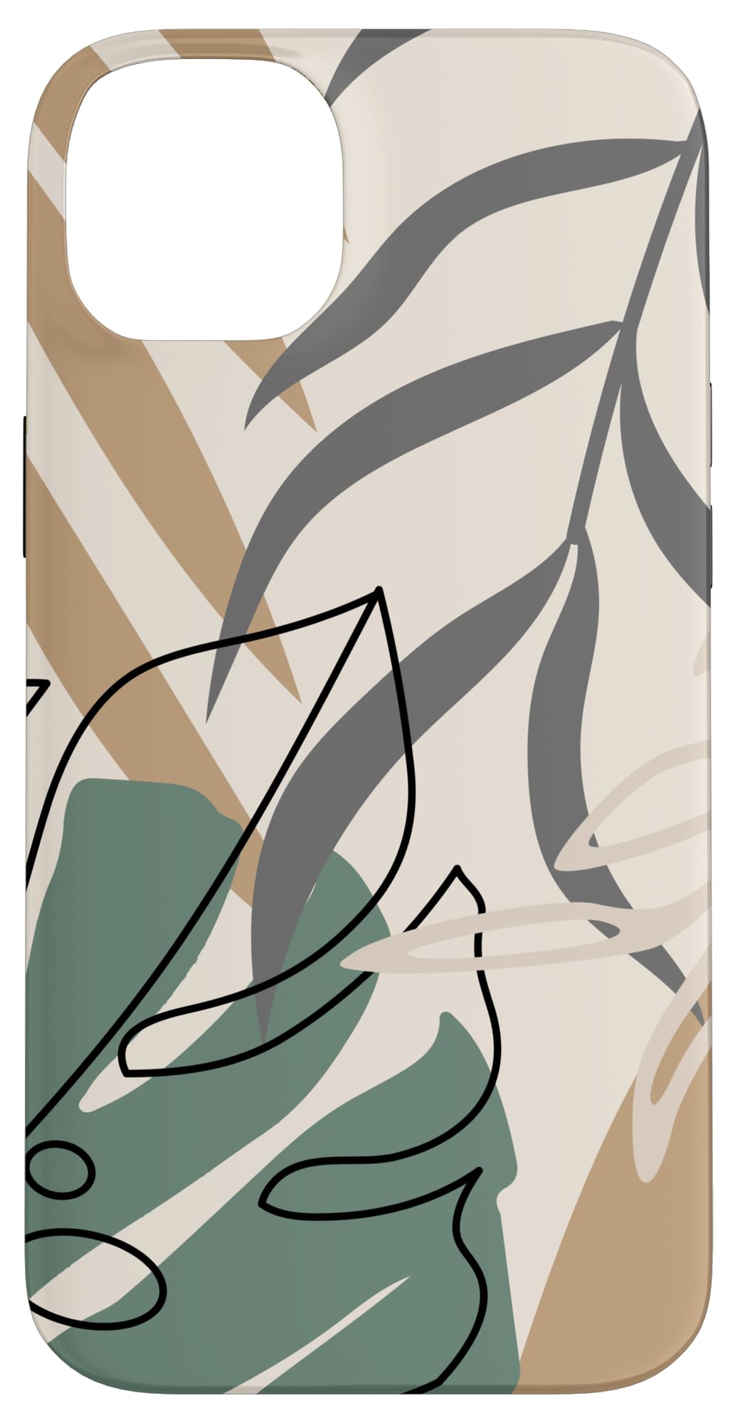 Tropical Botanical Beige Brown Exotic Minimalist Abstract Case for iPhone 15