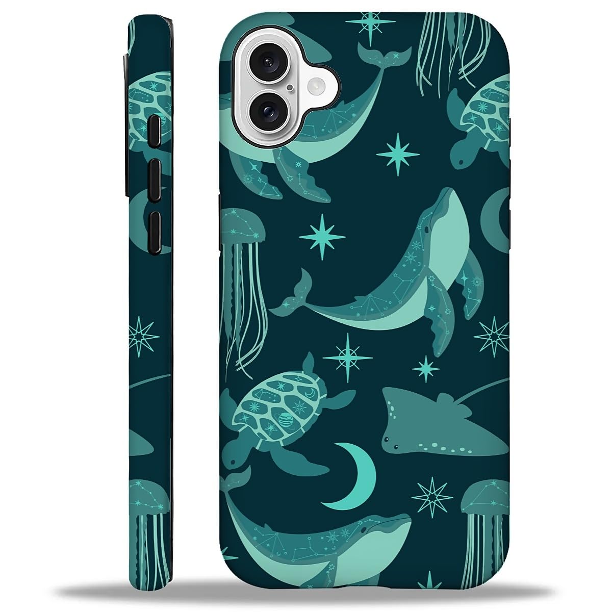 Case for iPhone 16 Pro Max,Aesthetic Frog Pond Splice Exquisitely Pattern Double Protective Phone Cover Cases Soft Silicone for iPhone 16 Pro Max
