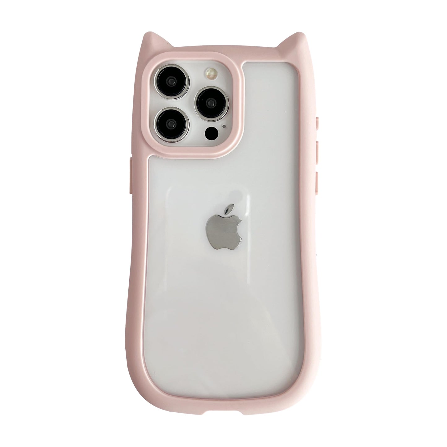 FLIRACON Cute Cat Ears Clear Phone Case Compatible with iPhone Case (Black,for iPhone 14)