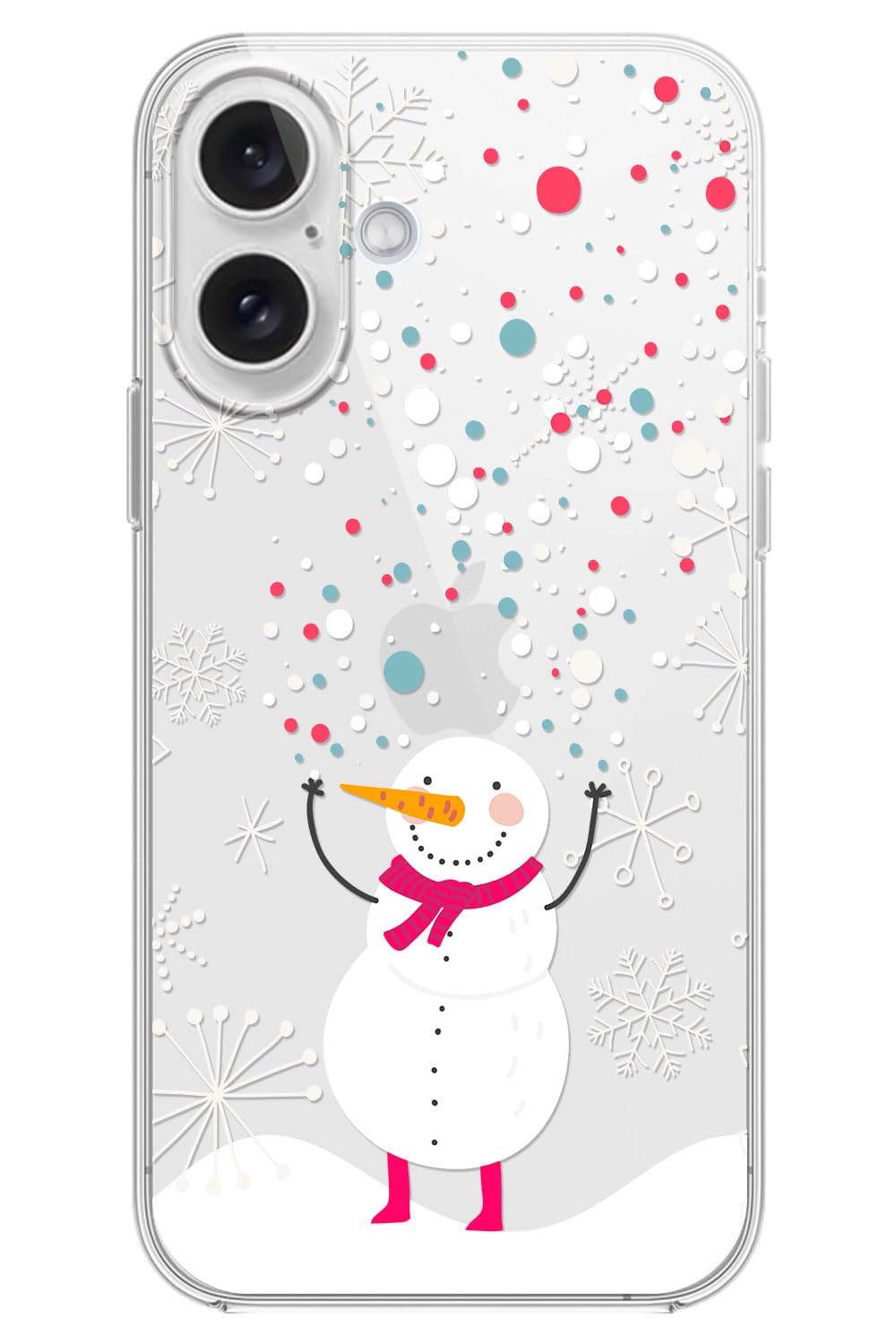 Blingy's for iPhone 17 Case, Christmas Tree Snowflake Winter Clear Case | Transparent, Winter Holiday Design, Snowflake Pattern, Christmas Pattern, Merry Christmas, Soft TPU Protective Case 6.3 in