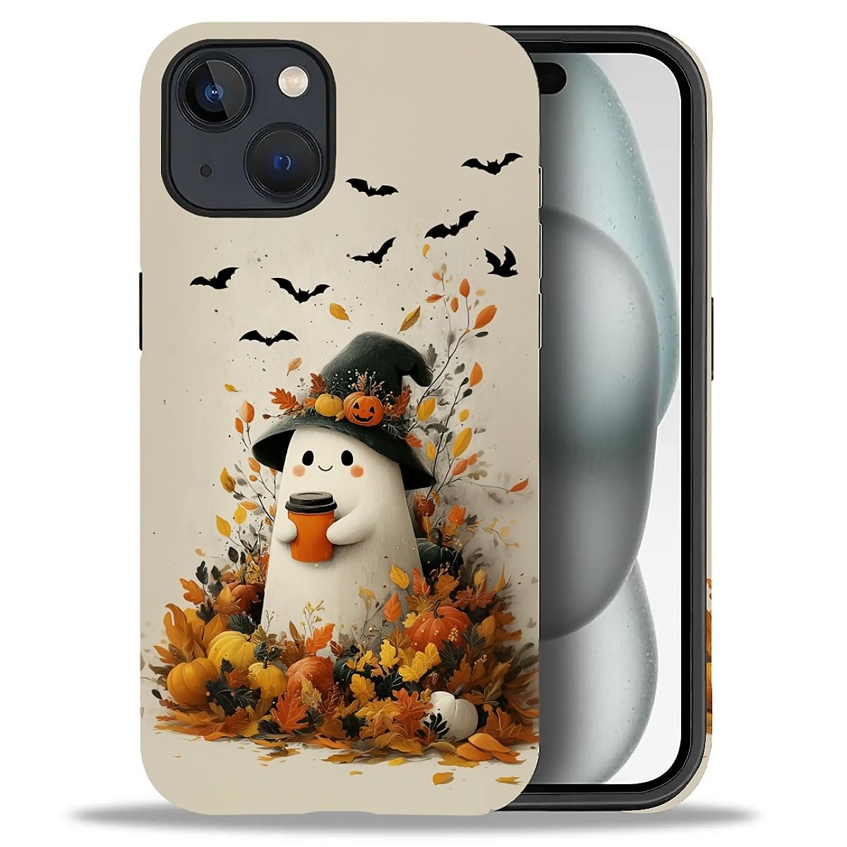 Case for iPhone 17,Drop Protection Hybrid 2-Layer Hard Phone Cover-Vintage Christmas Stamps Collage
